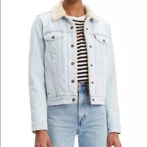 Levi's Light Blue Denim Jacket with Cream Sherpa